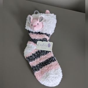 Ladies Sherpa Cuff Bunny Socks